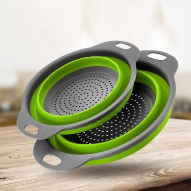 Друшляк складаний COLLAPSIBLE FILTER BASKETS (силіконовий). VT-905 Колір зелений 8675 фото