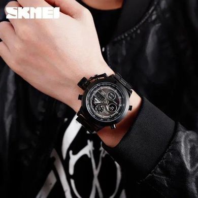 Годинник наручний чоловічий SKMEI 1515BK BLACK, годинник наручний електронний тактичний. Колір: чорний ws54518 фото