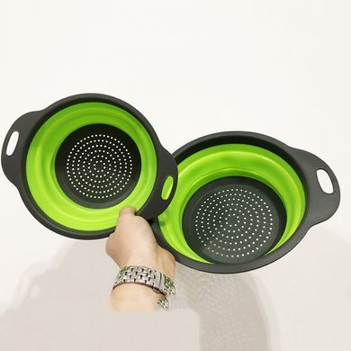Друшляк складаний COLLAPSIBLE FILTER BASKETS (силіконовий). VT-905 Колір зелений 8675 фото