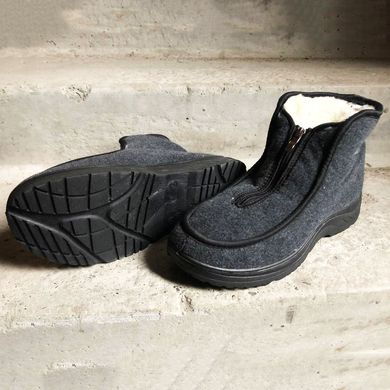 Черевики чоловічі утеплені 43 розмір, зручне робоче взуття для чоловіків. Колір: сірий ws78922-2 фото