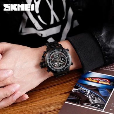 Годинник наручний чоловічий SKMEI 1515BK BLACK, годинник наручний електронний тактичний. Колір: чорний ws54518 фото
