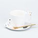 Чашка с блюдцем и ложкой керамическая 250 мл "Котик" Белая HP7202W фото 1