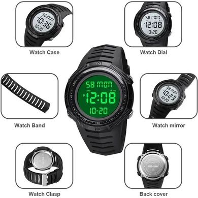 Годинник наручний чоловічий SKMEI 1632BKWT BLACK-WHITE, годинник для військовослужбовців. Колір: чорний ws56324 фото