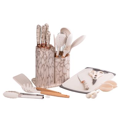 Набір кухонного приладдя і ножів на підставці 25 предметів YRUR10 фото