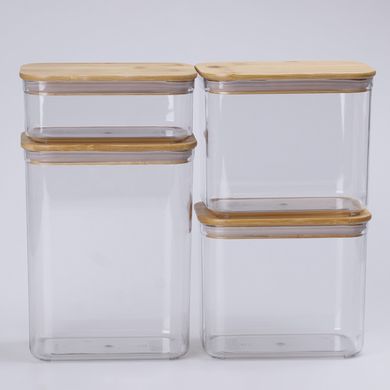 Банки для сыпучих продуктов набор из 4 шт стеклянные емкости для хранения с крышкой HP531HS2110201 фото