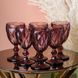 Келих для вина гранований з товстого скла фужери для вина 6 шт Рожевий HP034P фото 1