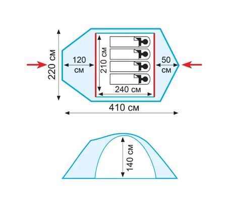 Палатка Stalker 4 местная v2 Tramp, TRT-077 TRT-077 фото