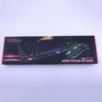 Проводная игровая клавиатура и мышка iMICE KM-680 с подсветкой 1600 DPI, комплект клавиатура и мышь AC-471 для ПК 207825 фото