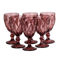 Стекляные бокалы с гранями набор бокалов для вина 6 штук фужеры для вина Розовый HP035P фото