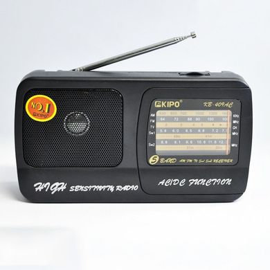 Радіоприймач Kipo KB-409 AC потужний радіо FM c usb живлення від батареї R20 або від мережі Чорний ws66758 фото