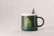 Чашка керамічна Merry Christmas 500мл з кришкою і ложкою чашка з кришкою Зелений HPCY8279GR фото 1
