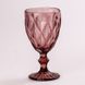 Стекляные бокалы с гранями набор бокалов для вина 6 штук фужеры для вина Розовый HP035P фото 2