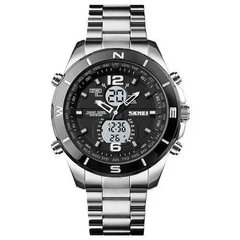Годинник наручний чоловічий SKMEI 1670SIWT SILVER-WHITE, годинник тактичний протиударний. Колір: срібний ws71463-1 фото