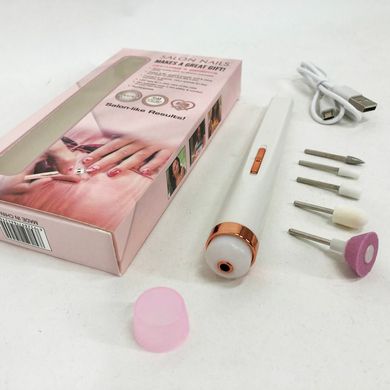 Фрезер для манікюру та педикюру Flawless Salon Nails, фрезер ручний для манікюру. Колір: білий ws53122-1 фото