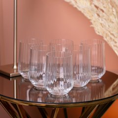 Стеклянный стакан ребристый прозрачный набор стаканов 6 штук HP98 фото