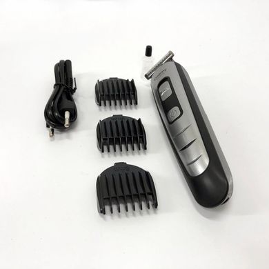 Машинка для стрижки волосся Gemei GM-6113 акумуляторна. Колір чорний ws26152-1 фото