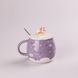 Чашка керамічна Rainbow Ceramic Mug 400ml Pink з кришкою і ложкою кухоль для чаю з кришкою Бузковий HPCY8278V фото 1