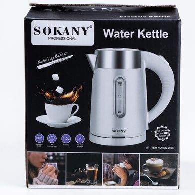 Електрочайник Sokany SK-0808B Water Kettle 1200W Black Білий SK0808W фото