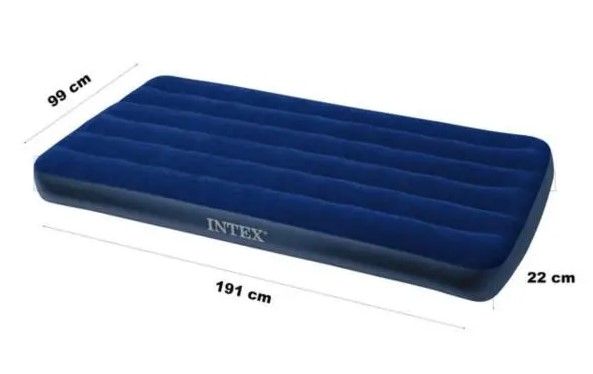 Надувний одномісний матрац Intex 64757-3, 99 x 191 x 25 см, з насосом, наматрацом (чохлом), подушкою 64757-3 фото