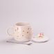 Чашка керамічна Rainbow Ceramic Mug 400ml Pink з кришкою і ложкою кухоль для чаю з кришкою Бежевий HPCY8278BE фото 2