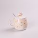 Чашка керамічна Rainbow Ceramic Mug 400ml Pink з кришкою і ложкою кухоль для чаю з кришкою Бежевий HPCY8278BE фото 1