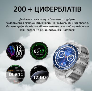 Смарт годинник чоловічі водонепроникні розумні годинники з nfc годинник для вимірювання тиску Сірий UR154G фото