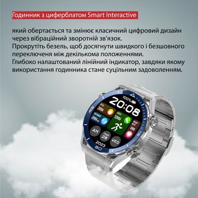 Смарт годинник чоловічі водонепроникні розумні годинники з nfc годинник для вимірювання тиску Сірий UR154G фото
