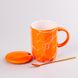 Чашка керамічна мармур 420мл з кришкою та ложкою чашка з кришкою чашки для кави HPCY8312O фото 1