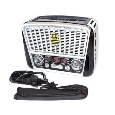 Радіоприймач Golon RX-455S USB/акумулятор сонячна панель. GK-934 Колір: сірий 232199 фото