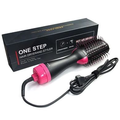 Фен Щетка расчёска 3в1 One step Hair Dryer 1000 Вт 3 режима выпрямитель для укладки волос стайлер с функцией ионизации 6674XL фото