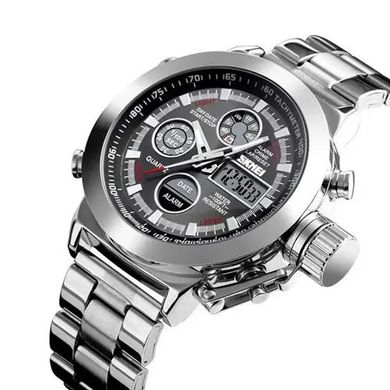 Часы наручные мужские SKMEI 1515SI SILVER, водонепроницаемые мужские часы. Цвет: серебряный ws54518-1 фото