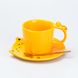 Чашка з блюдцем та ложкою керамічна 250 мл "Кошеня" Жовта HP7202Y фото 1