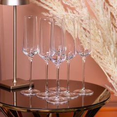 Келихи для шампанського на високій ніжці фужери для шампанського скляні келихи 6 шт HP102 фото