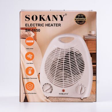 Тепловентилятор Sokany Electric Heater 30m2 2000W дуйка электрический обогреватель SK1650 фото