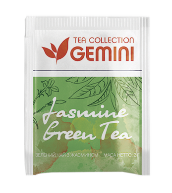 Чай Gemini в пакетиках Jasmine Green Tea Зелений чай з жасмином 50 шт 0039 фото