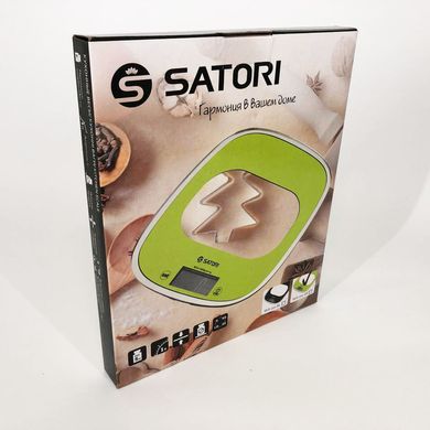 Кухонні ваги Satori SKS-221-GR до 5 кг, електронні кухонні ваги. Колір: зелений ws74653-1 фото