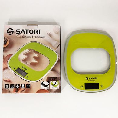 Кухонні ваги Satori SKS-221-GR до 5 кг, електронні кухонні ваги. Колір: зелений ws74653-1 фото