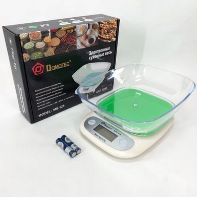 Весы кухонные DOMOTEC MS-125 Plastic, точные кухонные весы, весы для взвешивания продуктов. TL-684 Цвет: зеленый 4616 фото