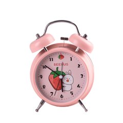 Часы механические с будильником детские настольные часы будильник Розовый HP226P фото