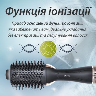 Стайлер для випрямлення волосся VGR фен щітка стайлер стайлер для укладання волосся 1000 Вт VGRV492 фото