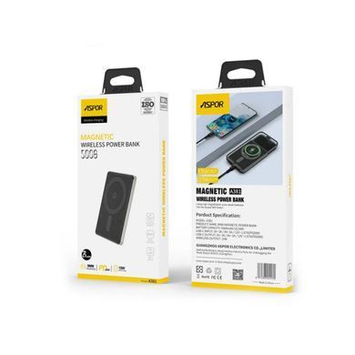 Power Bank Aspor A381 Magnetic Wireless 5000mAh (Type-C/20W)- синій (900153) 900153 фото