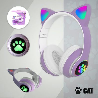 Беспроводные LED наушники с кошачьими ушками CAT STN-28. Цвет: фиолетовый ws44267-2 фото