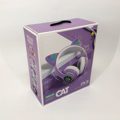 Беспроводные LED наушники с кошачьими ушками CAT STN-28. Цвет: фиолетовый ws44267-2 фото