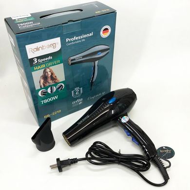 Фен для сушки волос Rainberg RB-2210, воздушный стайлер для волос, фен для дома, фен для головы ws42486 фото
