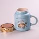 Кухоль керамічний Creative Show Ceramics Cup Cute Girl 420ml кухоль для чаю з кришкою Блакитний HPCY8240BL фото 2