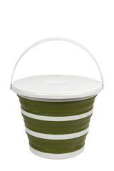 Відро Tribe Water Bucket Lid 10 л силіконове з кришкою T-FJ-0050, olive T-FJ-0050-olive фото