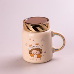 Кухоль керамічний Creative Show Ceramics Cup Cute Girl 420ml кухоль для чаю з кришкою Жовтий HPCY8240Y фото