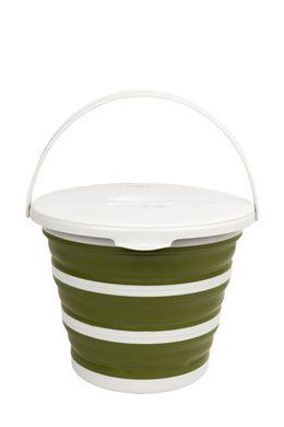 Відро Tribe Water Bucket Lid 10 л силіконове з кришкою T-FJ-0050, olive T-FJ-0050-olive фото