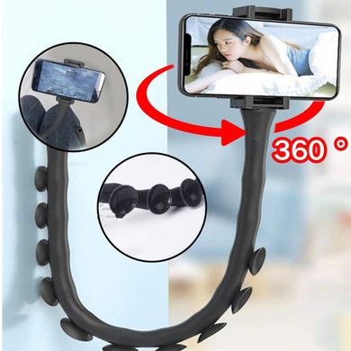 Гнучкий тримач для телефону з універсальними присосками Cute Worm Lazy Holder. Колір: чорний ws96962 фото