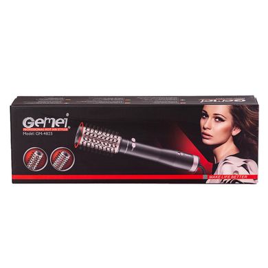 Фен стайлер для волосся 2 в 1 керамічний 1000 Вт поворотна насадка та щітка фен Gemei GM-4825 GM4825GL фото